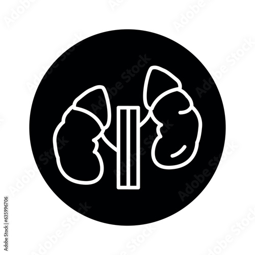 Human organ adrenal glands line icon. Isolated vector element.