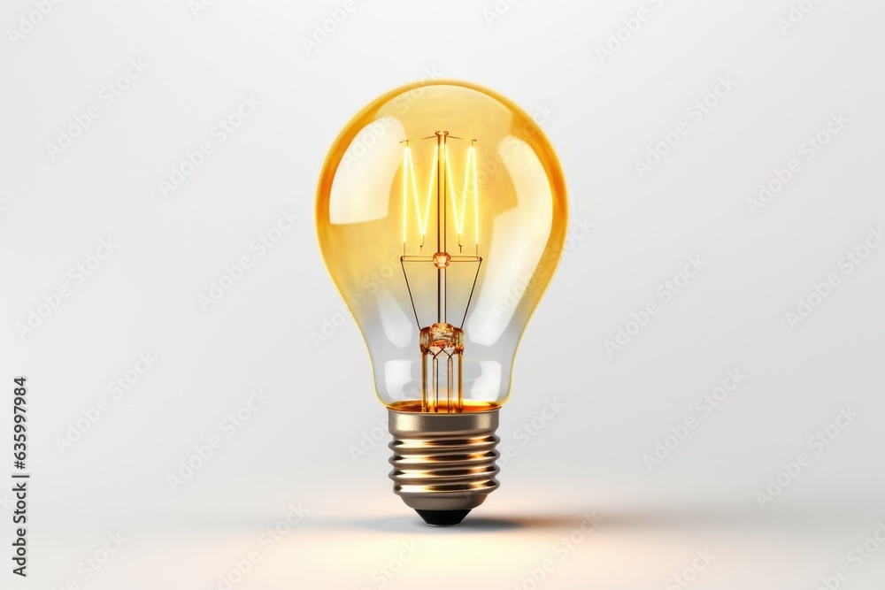 a yellow light bulb on a white background a yellow light bulb on a white background