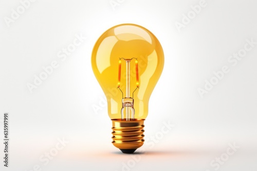 a yellow light bulb on a white background