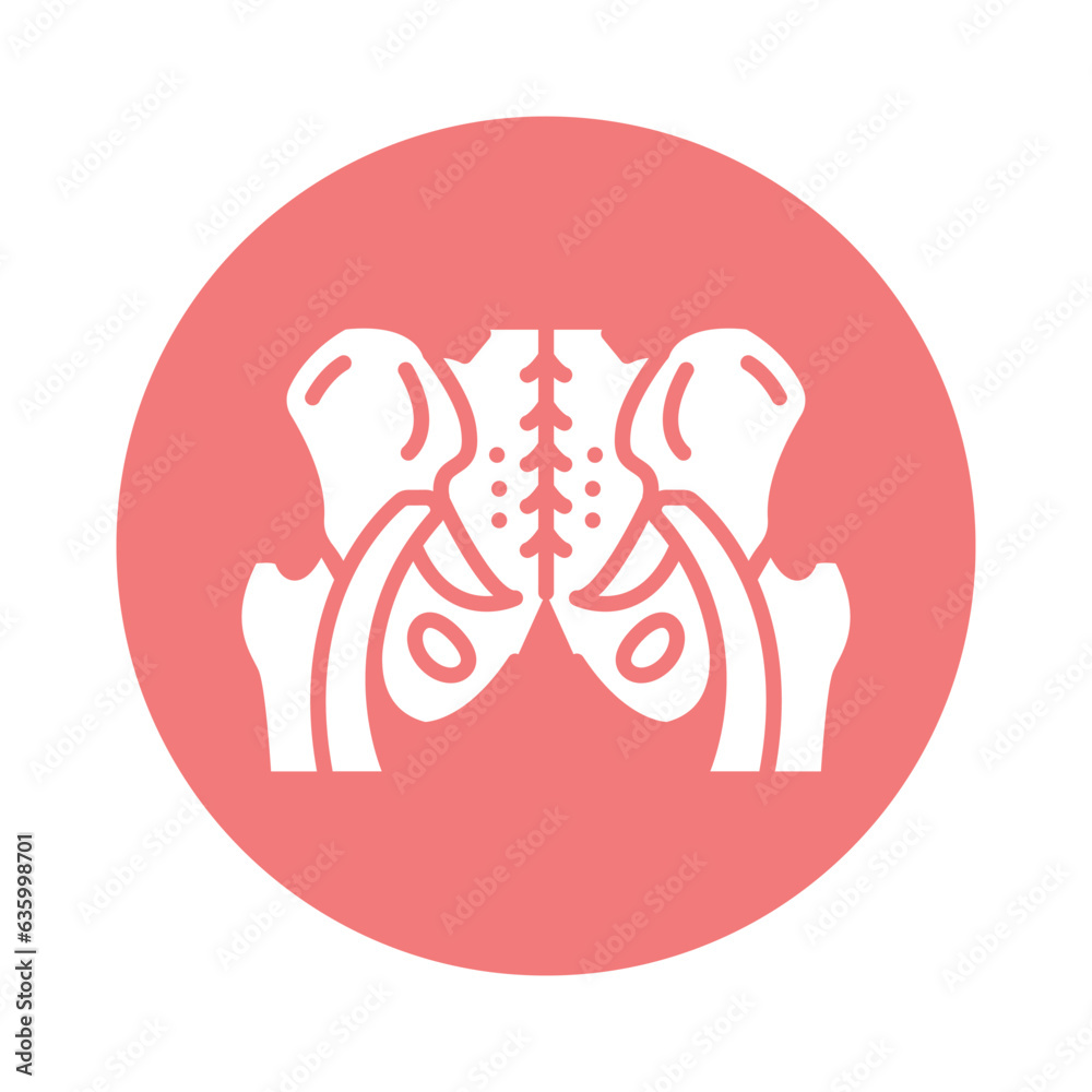 Naklejka premium Pelvis healthy line icon. Isolated vector element.