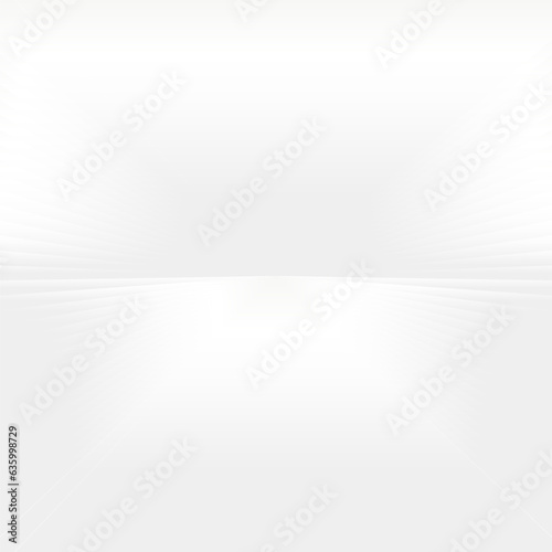 Abstract perspective background design with shiny metallic grey and white color tone. Vector illustration with 3d effect.