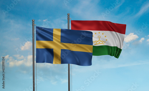 Tajikistan and Sweden flag
