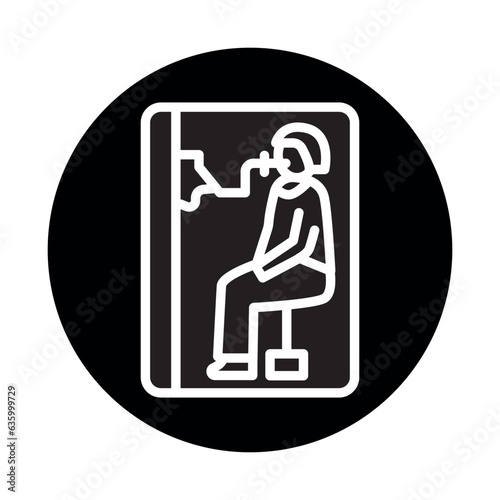 Functional pulmonary test line icon. Isolated vector element.