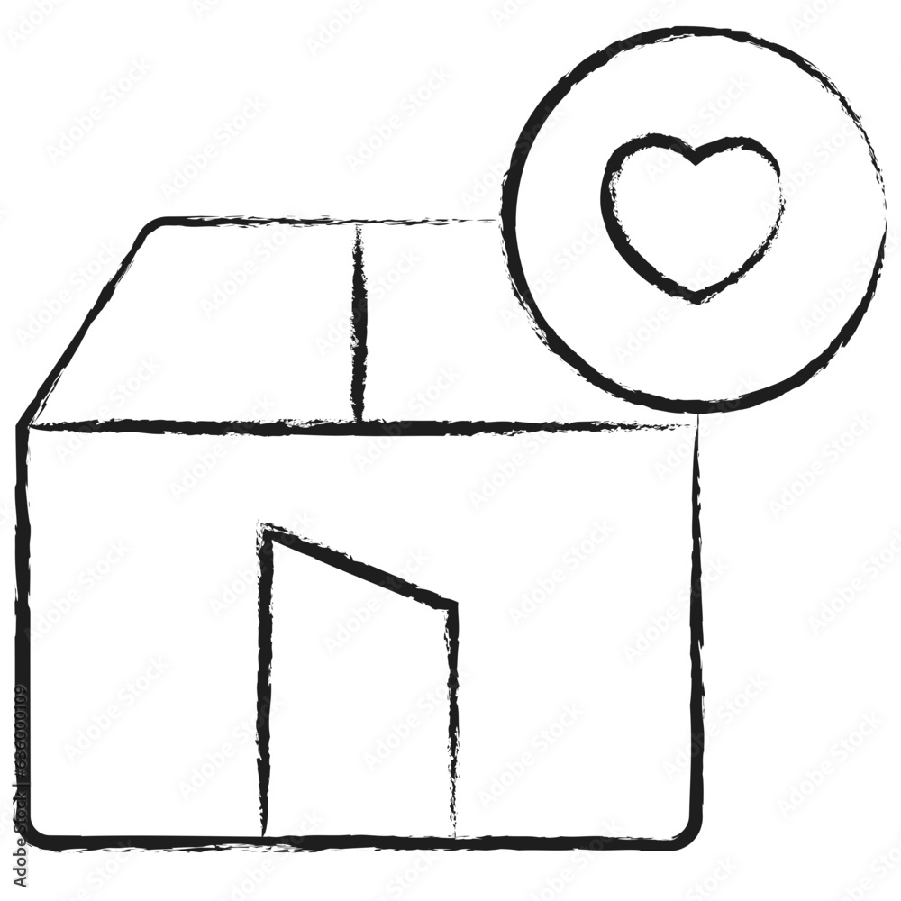 Hand drawn Cardboard box icon