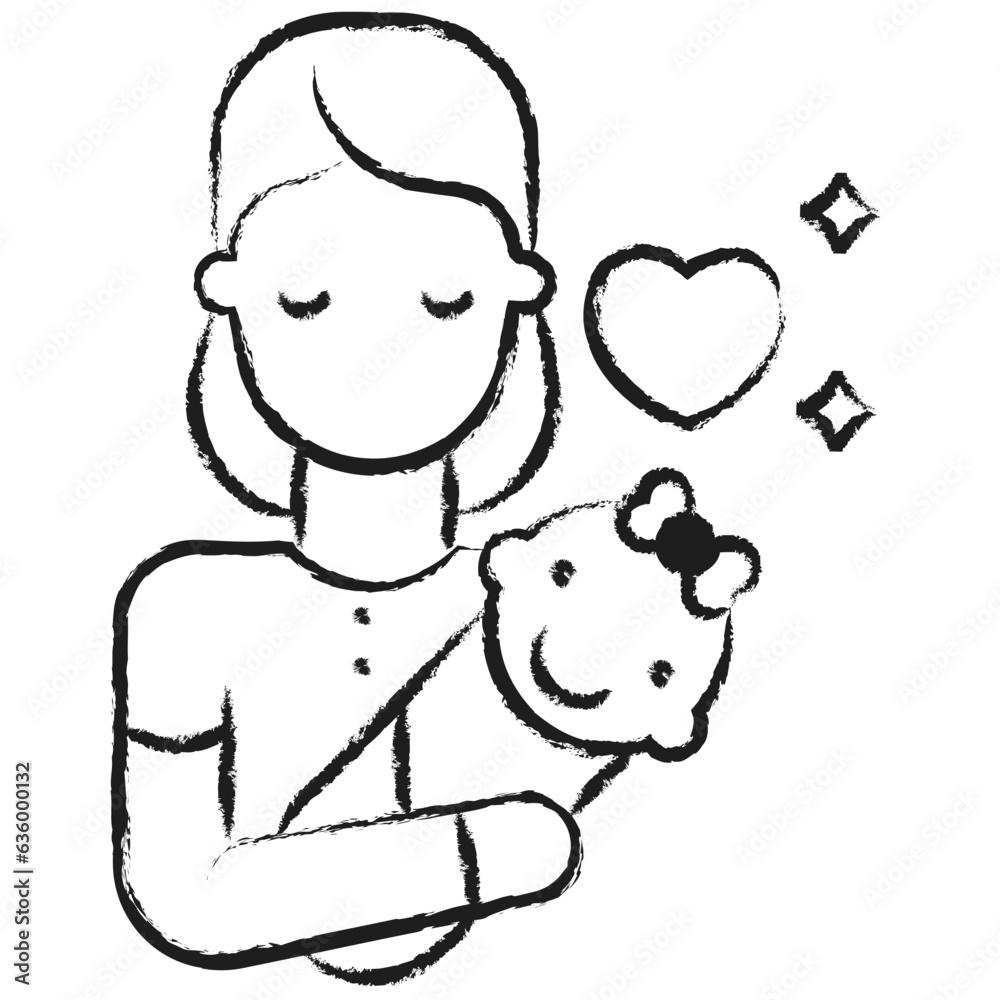 Fototapeta premium Hand drawn Mother care icon
