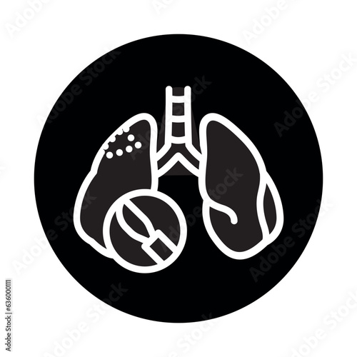 Resection of the lungs line icon. Isolated vector element.