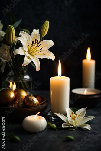 candles and flowers