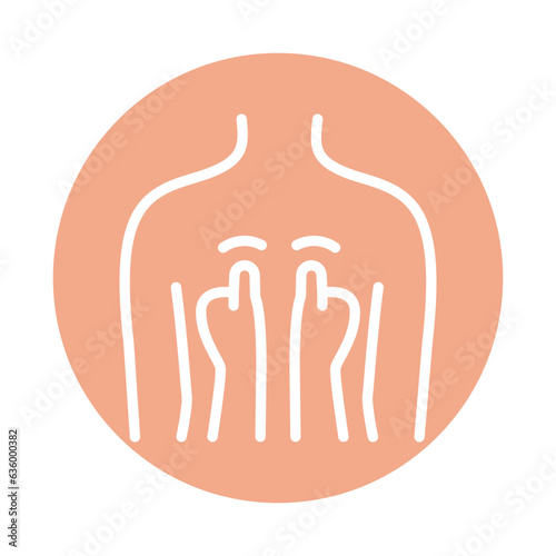 Acupressure line color icon.  Physiotherapy, acupuncture.