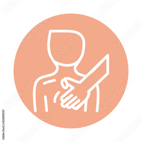 Children's massage line color icon.  Physiotherapy, acupuncture.