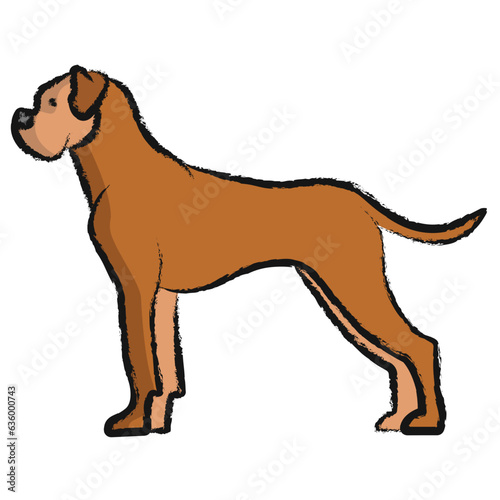 Hand drawn Boxer dog icon