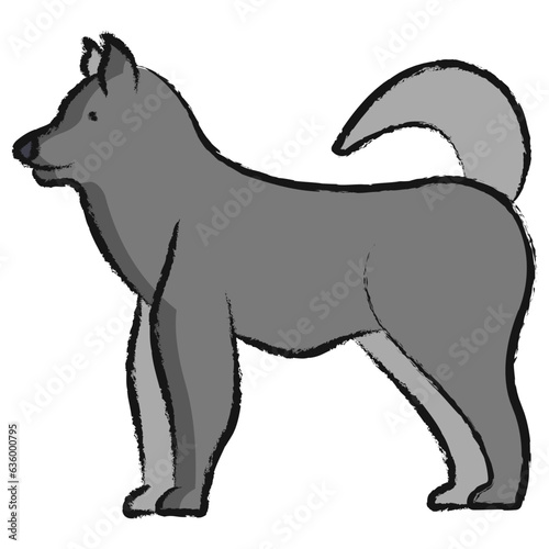 Hand drawn Malamute dog icon