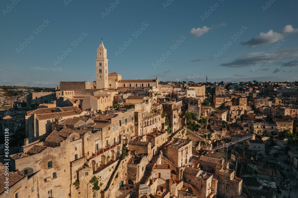 View of the historic city center with old architecture: Matera, Italy