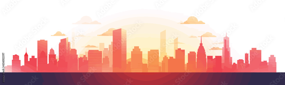 sunrise city vector flat minimalistic isolated illustration