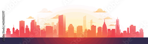 sunrise city vector flat minimalistic isolated illustration