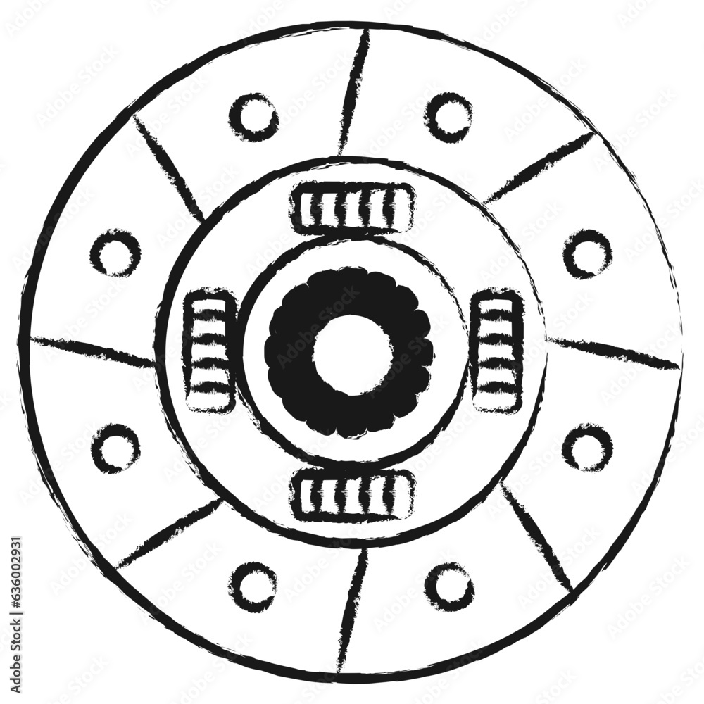 Fototapeta premium Hand drawn Clutch Disc icon