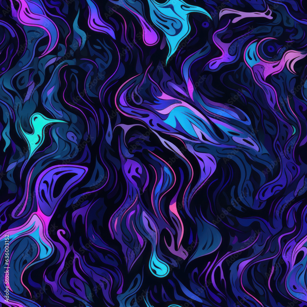 Fluid waves abstract seamless pattern