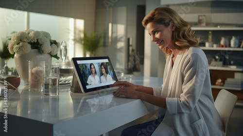 Telemedicine Revolution: A doctor conducting a virtual consultation with a patient on a tablet, showcasing the convenience and accessibility of telemedicine 