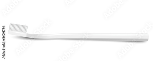 Vector 3d Realistic White Plastic Blank Toothbrush Icon Isolated on White Background. Design Template, Mockup.
