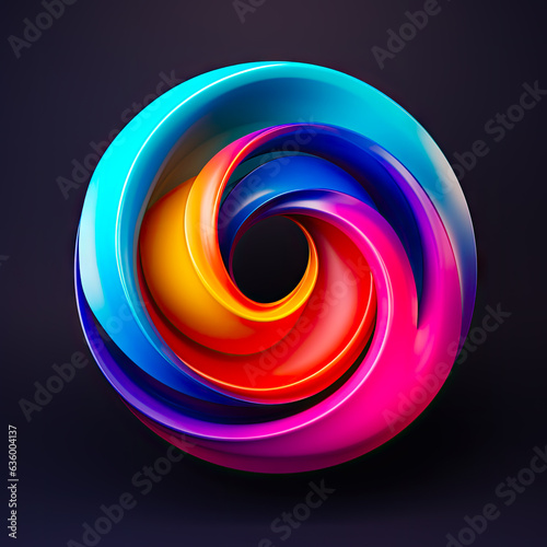 beautiful colourful spiral ring generated by AI