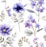 Elegant floral seamless watercolor pattern