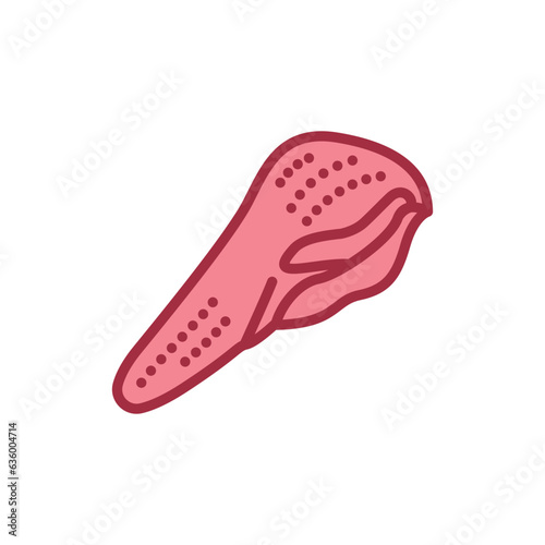 Beef tongue color line icon. Cutting meat.