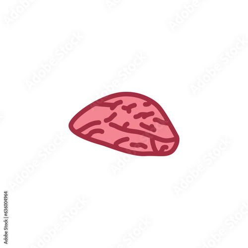 Beef rump color line icon. Cutting meat.