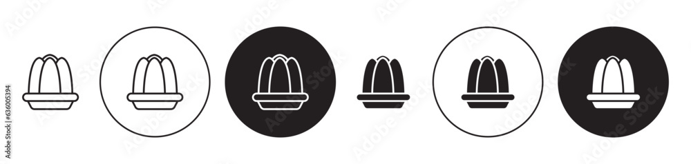 Jelly vector icon set. gelatin symbol. jello pudding sign in black color. 