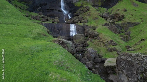 Iceland waterfall in the summer. photo