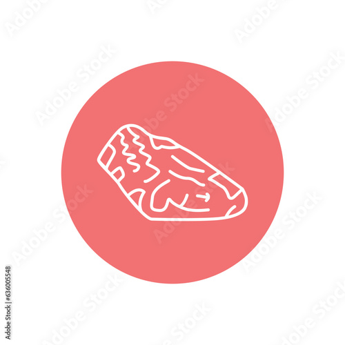 Beef neck cut color line icon. Cutting meat.