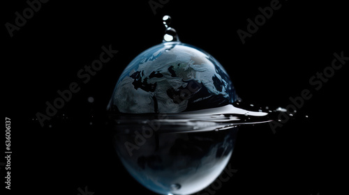 water drop with earth