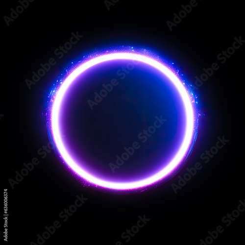 beautiful purple neon ring with glow generated by AI