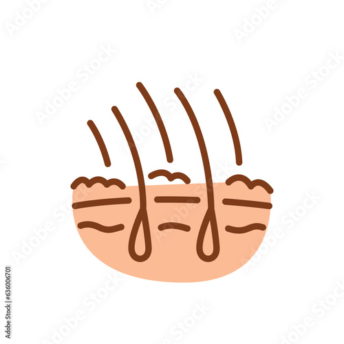 Seborhoeic dermatitis black line icon. Dermatology disease.