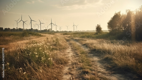 Windmill wind power electricity farm field. Ecology innovation technology vibe. © Matthew