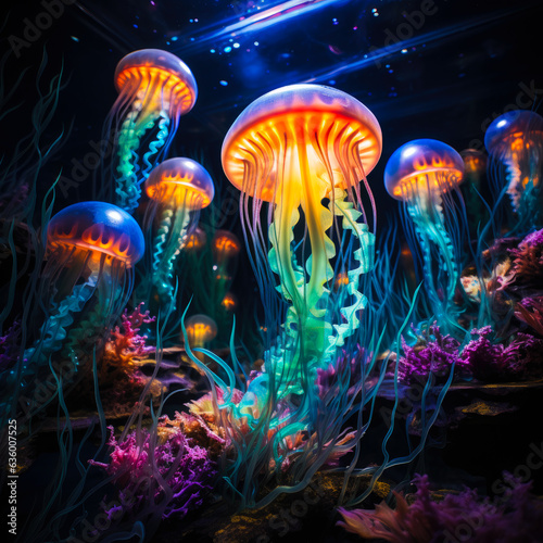 Colourful Marine Life in an Aquarium generated with AI