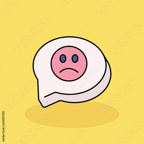 Bad Review speech bubble Free vector cartoon icon illustration. customer experience icon concept isolated . flat cartoon style