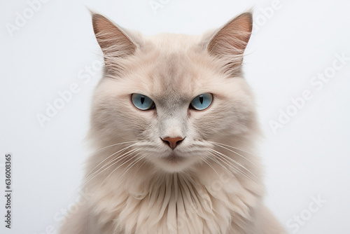 Cat isolated on a white background close-up portrait. Studio animal photography. © Laser Eagle