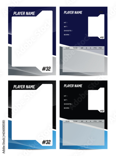 Sport player trading card picture frame template