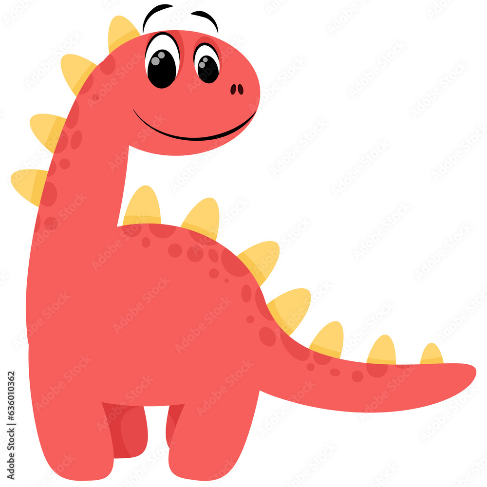 Cute smiling red dinosaur for kids Cute smiling red dinosaur for kids