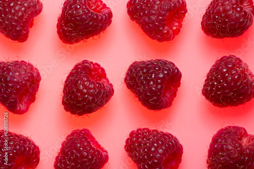 Set of red raspberry berry fruits isolated on  background