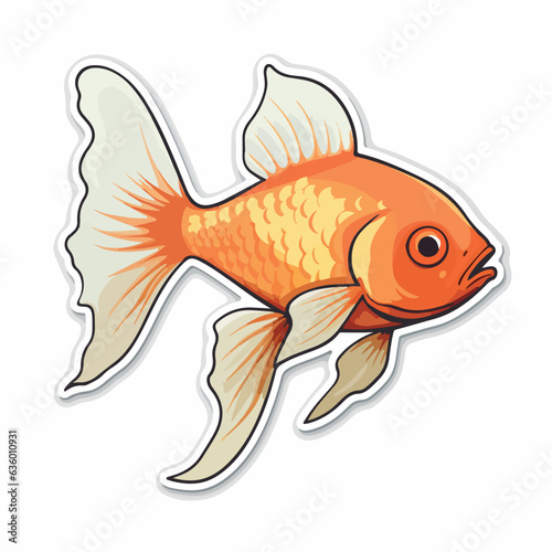 Goldfish in cartoon, doodle style. 2d vector illustration in logo, icon style. 