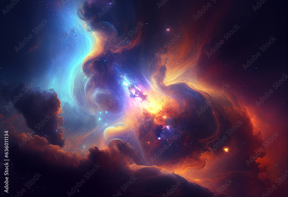 Atmospheric nebula in space. AI Generated Atmospheric nebula in space. AI Generated