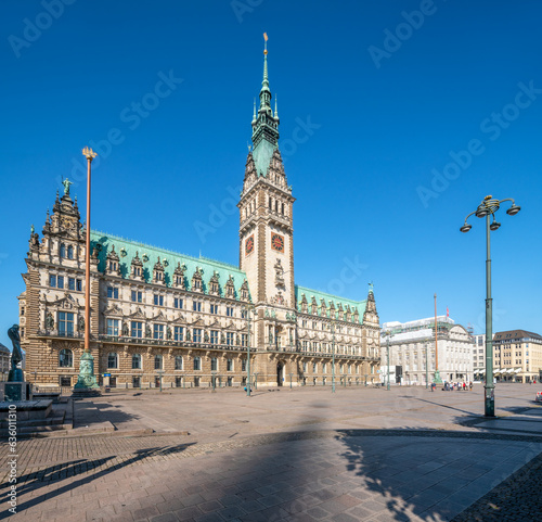Historic Hamburg City Hall and city hall square