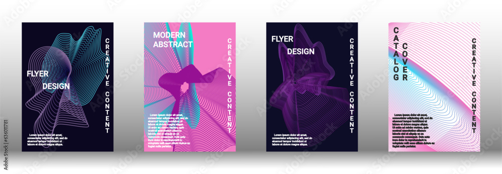 A set of modern abstract covers with abstract gradient linear waves. A set of modern abstract covers with abstract gradient linear waves.