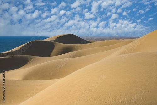 Scenic view of the dunes in a desert in Namibia