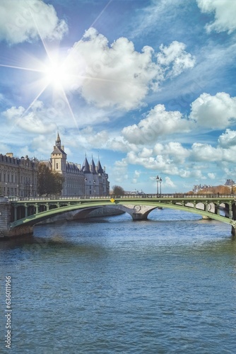 Paris, the Notre-Dame bridge and the Conciergerie