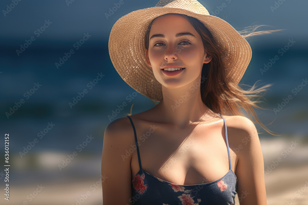 A candid summer portrait captures the natural and relaxed essence of the subject. Generative Ai, Ai.