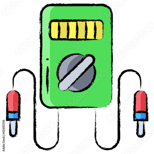 Hand drawn Voltmeter icon