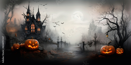 Halloween card with message space in center