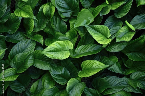 Texture of tropical foliage  abstract background with vibrant green leaves  suitable for desktop wallpaper. Generative Ai  Ai.