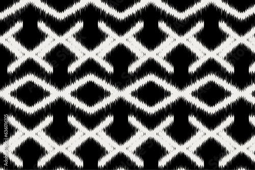 Ethnic ikat handicraft pattern abstract vector.